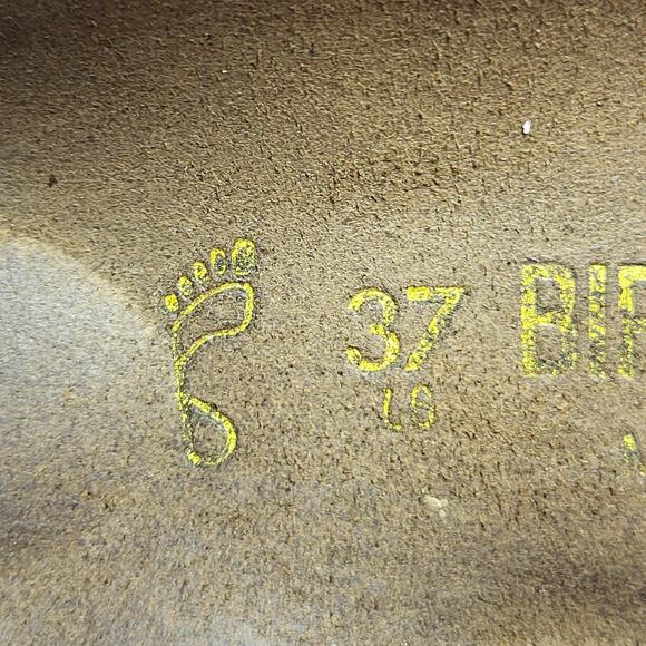 Birkenstock Sandals Womens Size 6? 37 Brown Leather Ankle Strap Cork Footbed - Picture 3 of 10